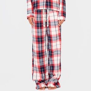 NWT PRETTYLITTLETHING Navy Plus Checked Long Pyjama Trouser